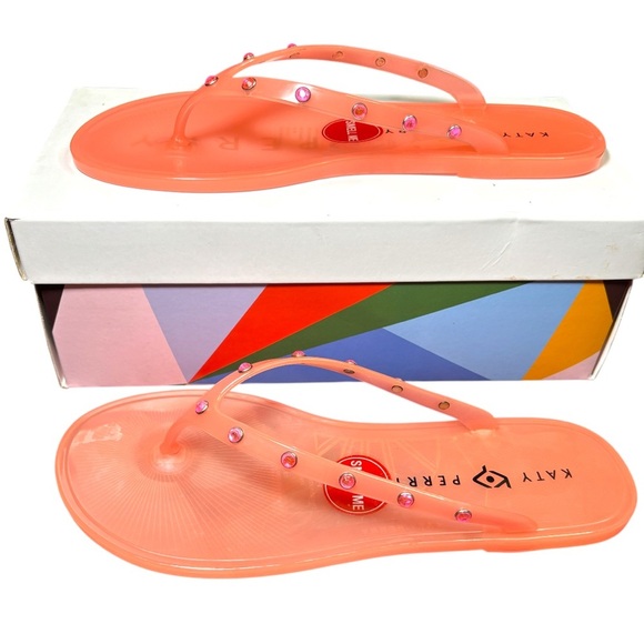 Katy Perry The Geli Gem Flip Flops Oasis Pink Size 9 - Picture 1 of 5